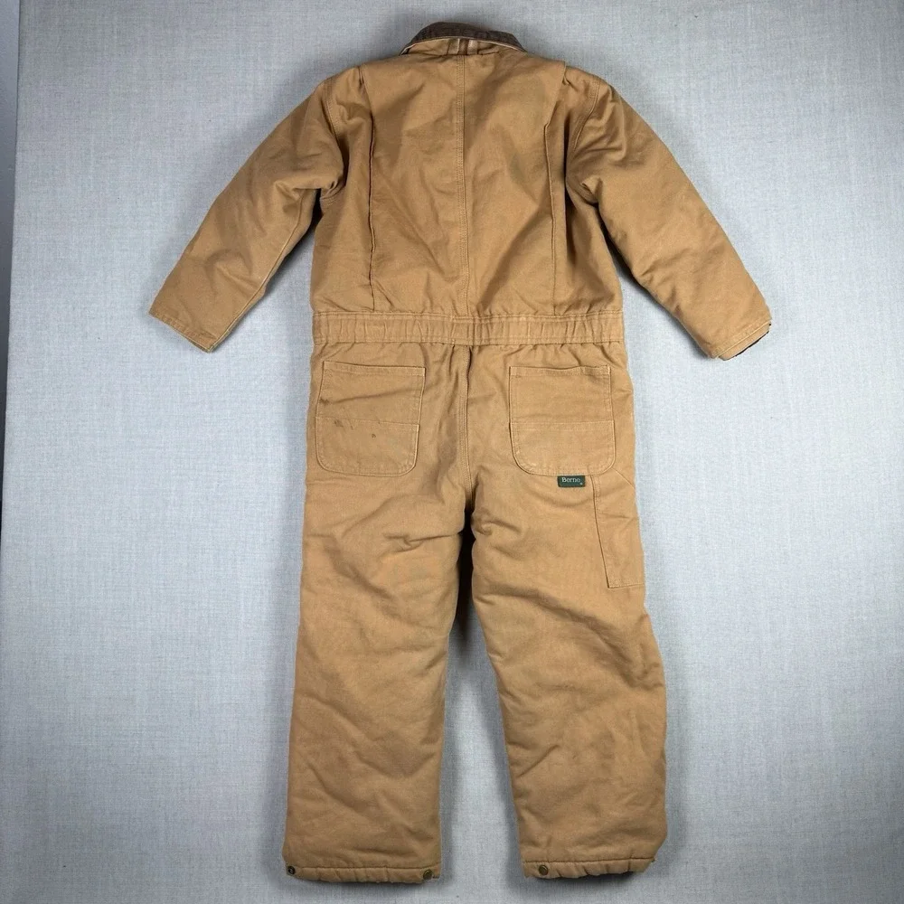 Berne Insulated Coveralls Youth Size Small  6-8 Workwear Duck Canvas Camel Brown